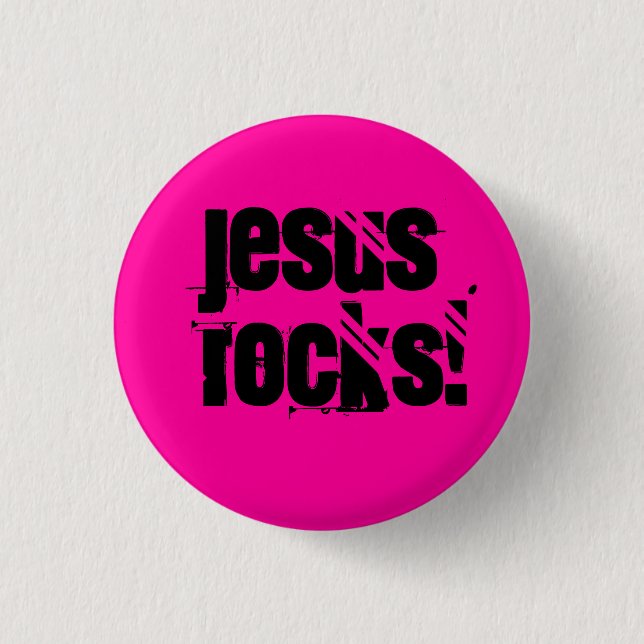 Jesus-Felsen! - Besonders angefertigt Button (Vorderseite)