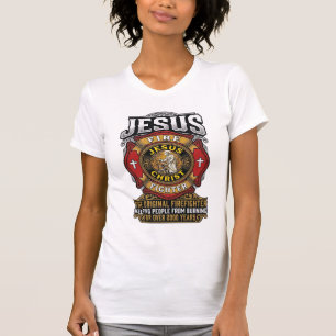Jesus Feuerwehrmann Vintage Christlicher Glaube Sh T-Shirt