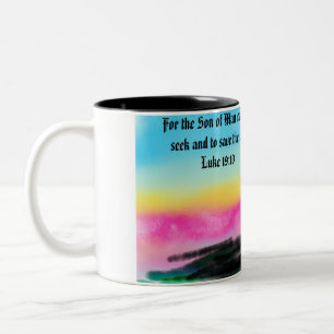 Jesus finde uns zweifarbige tasse