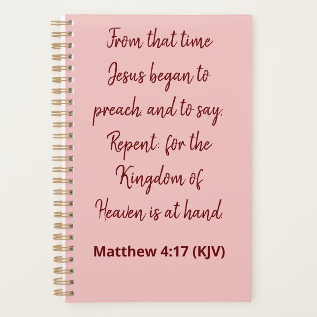 Jesus fing an zu predigen - Bibel Verse Elegant Planer (Vorderseite)