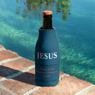 Jesus fing an zu predigen. Matthew 4:17 Blau & Wei Flaschenkühler