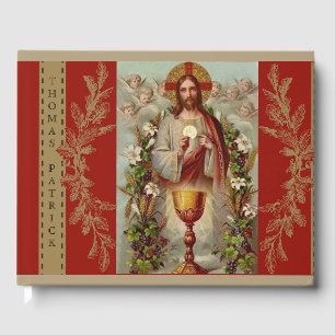 Jesus First Heilige Kommunion Angels Lace Gästebuch