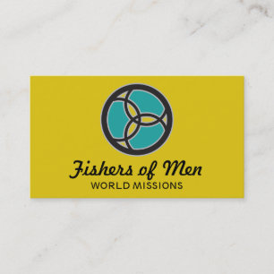 Jesus-Fisch-Dreifaltigkeits-Buntglas-Logo Visitenkarte