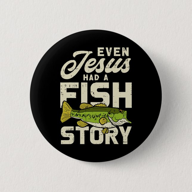Jesus-Fisch-Geschichte-Fischer-Gott-Christus-Fisch Button (Vorderseite)