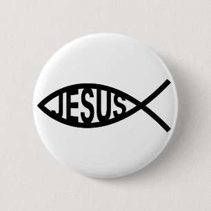 Jesus-Fisch-Symbol Button