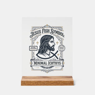 Jesus-Fisch-Symbol Minimal Ichthys Jesus-Fisch Min Acrylschild