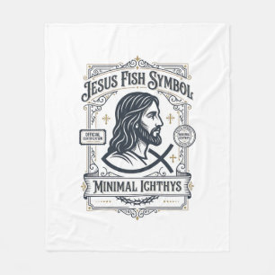 Jesus-Fisch-Symbol Minimal Ichthys Jesus-Fisch Min Fleecedecke