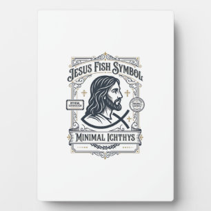 Jesus-Fisch-Symbol Minimal Ichthys Jesus-Fisch Min Fotoplatte