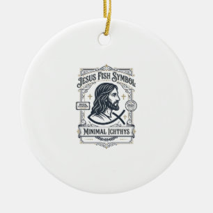 Jesus-Fisch-Symbol Minimal Ichthys Jesus-Fisch Min Keramik Ornament