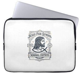 Jesus-Fisch-Symbol Minimal Ichthys Jesus-Fisch Min Laptopschutzhülle