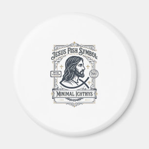 Jesus-Fisch-Symbol Minimal Ichthys Jesus-Fisch Min Magnet