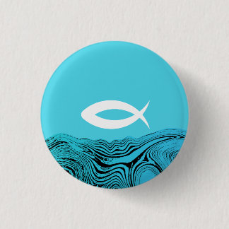 Jesus-Fisch Wellige Gewässer Button
