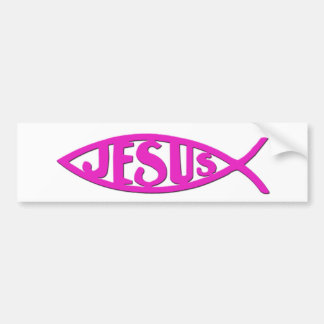 Jesus-Fische (Autoaufkleber-Rosa) Autoaufkleber