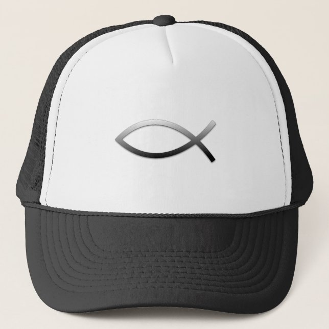 Jesus-Fische Ichthys christliches Symbol Truckerkappe (Vorderseite)