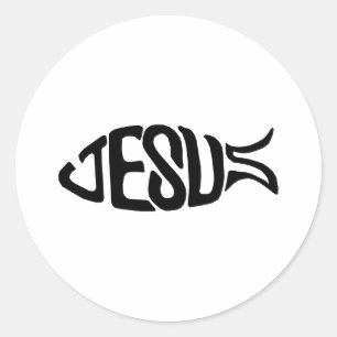 Jesus-Fische Runder Aufkleber