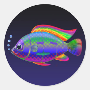 Jesus-Fische Runder Aufkleber