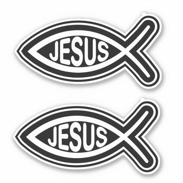 Jesus fischen Christliches religiöses Symbol Schwa Aufkleber (Vorderseite)