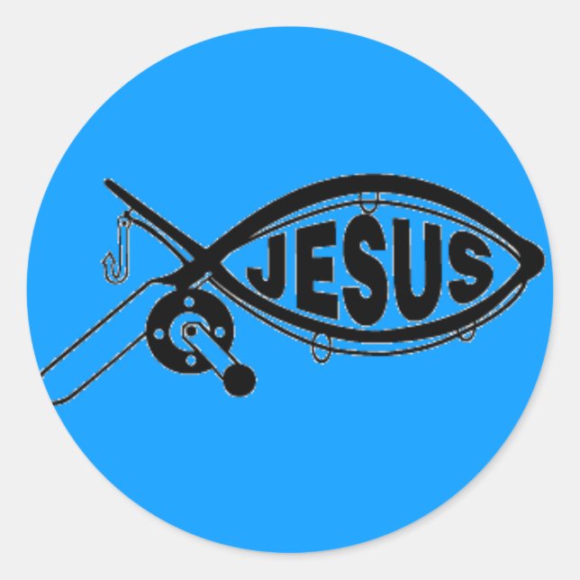JESUS FISCHEREIAUFkleber Runder Aufkleber (Vorderseite)