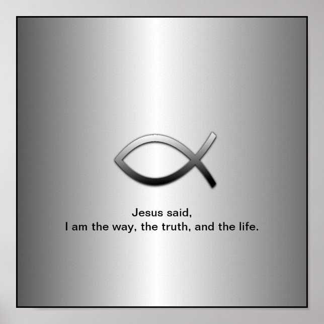 Jesus Fish Christlich Ichthys Bible Verse Poster (Vorne)