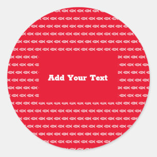 Jesus Fish Christlich ichthys Symbol Runder Aufkleber