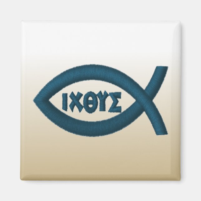 Jesus Fish Christliches Symbol Magnet (Vorne)