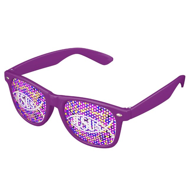 JESUS FISH ICHTHYS CELEBRATION PARTY GLASSEN PARTYBRILLE (Schrägansicht)