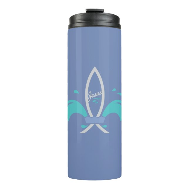 Jesus Fish Lilie Thermosbecher (Vorderseite)