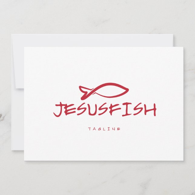 Jesus FISH Logo-Vorlage Einladung (Vorderseite)