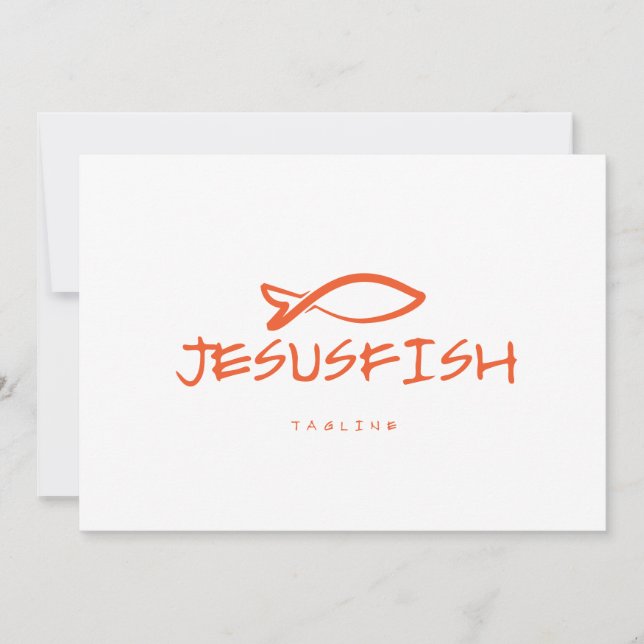 Jesus FISH Logo-Vorlage Einladung (Vorderseite)