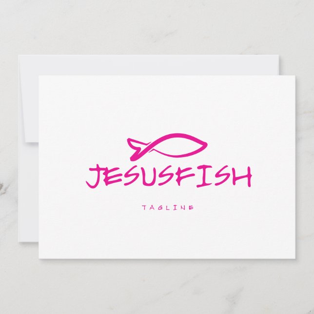 Jesus FISH Logo-Vorlage Einladung (Vorderseite)