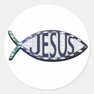 Jesus Fish Runder Aufkleber