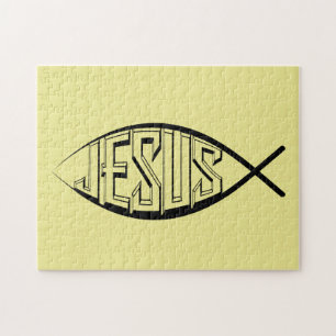 JESUS FISH SYMBOL CHRISTLICH JIGSAW PUZZLE