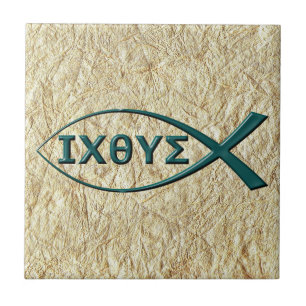 Jesus Fish Symbol Keramik Tile Fliese