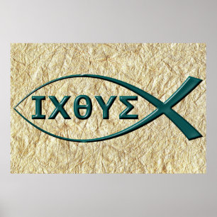 Jesus Fish Symbol Poster