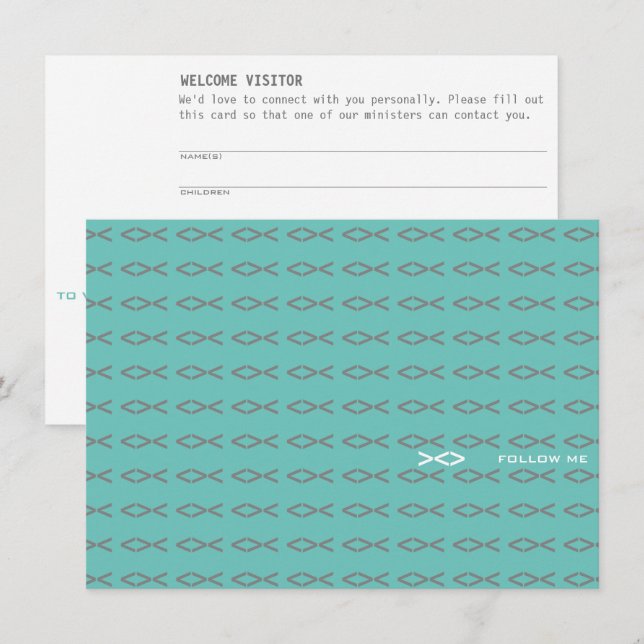 Jesus Fish Text Visitenkarte Begleitkarte (Vorne/Hinten)