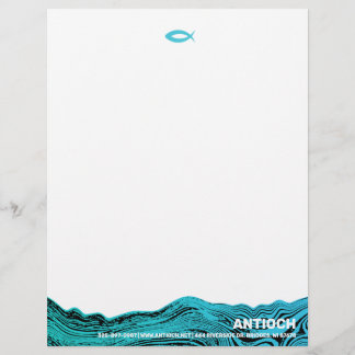 Jesus Fish Wavy Waters Briefbogen