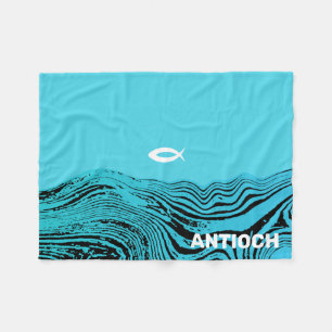 Jesus Fish Wavy Waters Fleecedecke