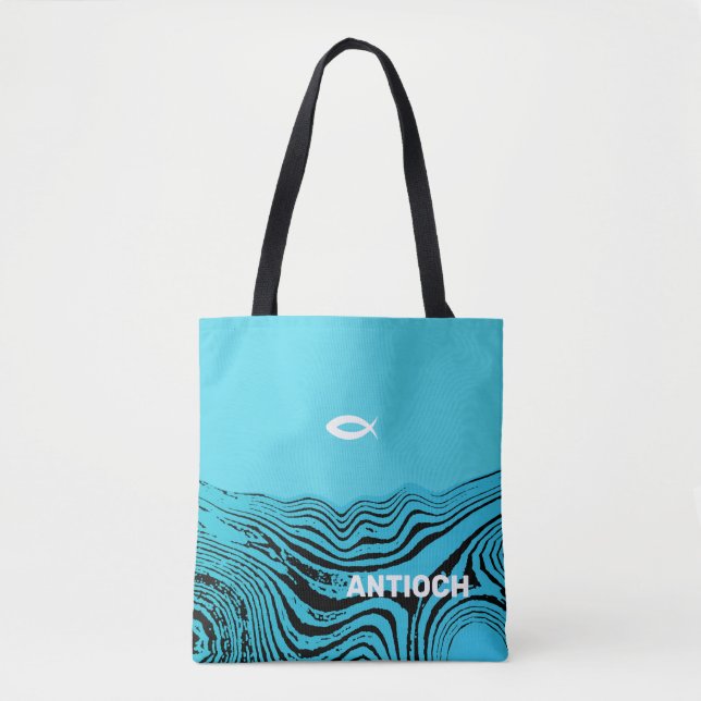 Jesus Fish Wavy Waters Tasche (Vorderseite)