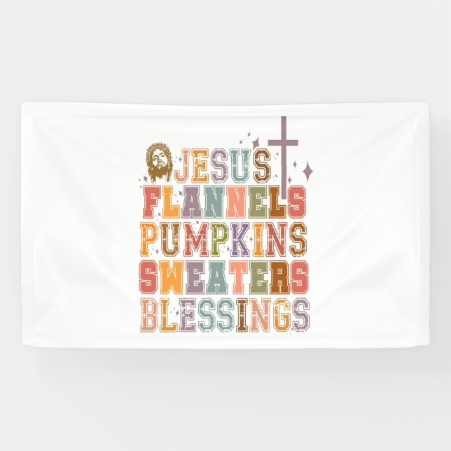 Jesus Flannels Pumpkins Sweaters Segnungen Banner (Horizontal)