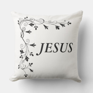 JESUS FLORAL CORNER BORD KISSEN