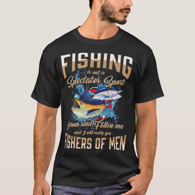 Jesus folgt mir Christus, Schüler, Fischer der Men T-Shirt (Vorderseite)