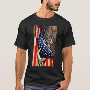 Jesus Frau Kriegerin Christi Löwe Gott Juda Ameri T-Shirt