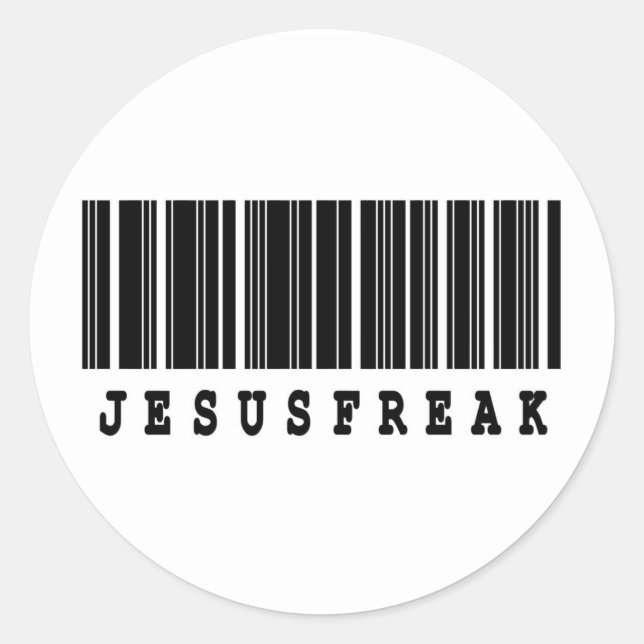 jesus freak Strichcode-Design Runder Aufkleber (Vorderseite)