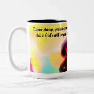 Jesus freue sich zweifarbige tasse
