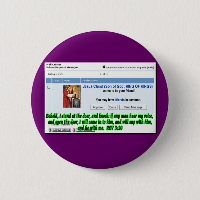 Jesus-Freund-Antrag Button (Vorderseite)