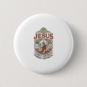 Jesus Frühkirche Symbol Ästhetik Jesus Frühkirche Button
