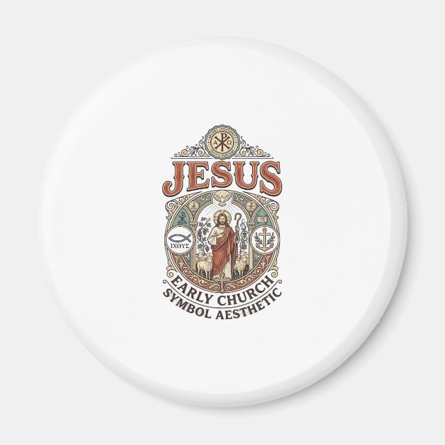 Jesus Frühkirche Symbol Ästhetik Jesus Frühkirche Magnet (Vorne)