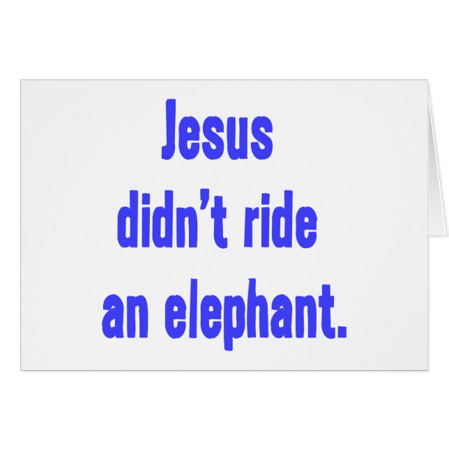 Jesus fuhr nicht Elefant (Vorderseite (Horizontal))