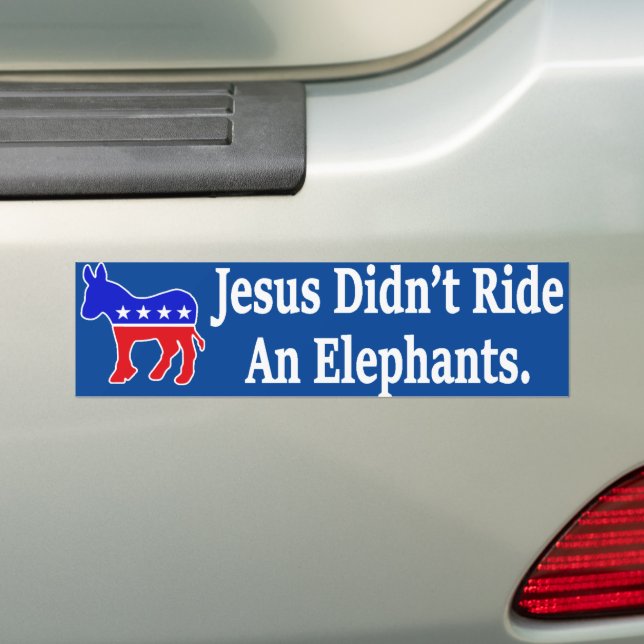 Jesus fuhr nicht mit einem Elefanten-Demokraten-Do Autoaufkleber (Auf Auto)