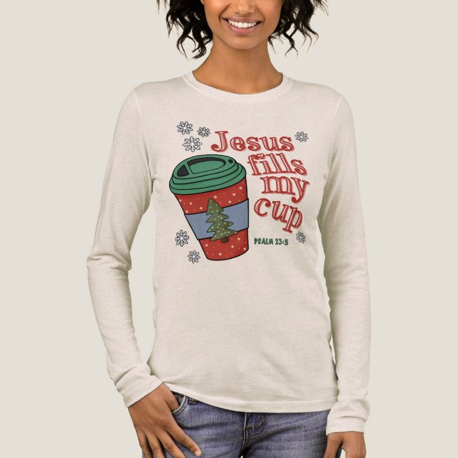 Jesus füllt meinen Becher Tri-Blend Shirt (Vorderseite)